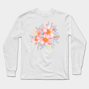 Pink Lilies Floral Bunch of Flowers Rose Yellow Lily Oriental Lilies Long Sleeve T-Shirt